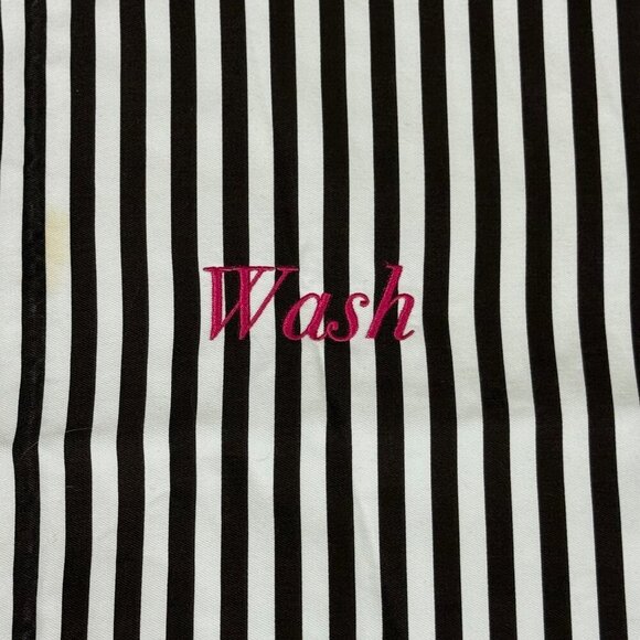 Henri Bendel Laundry Bags Brown White Stripe Wash Wear Drawstring 16 x 24 2-PC - Picture 4 of 14